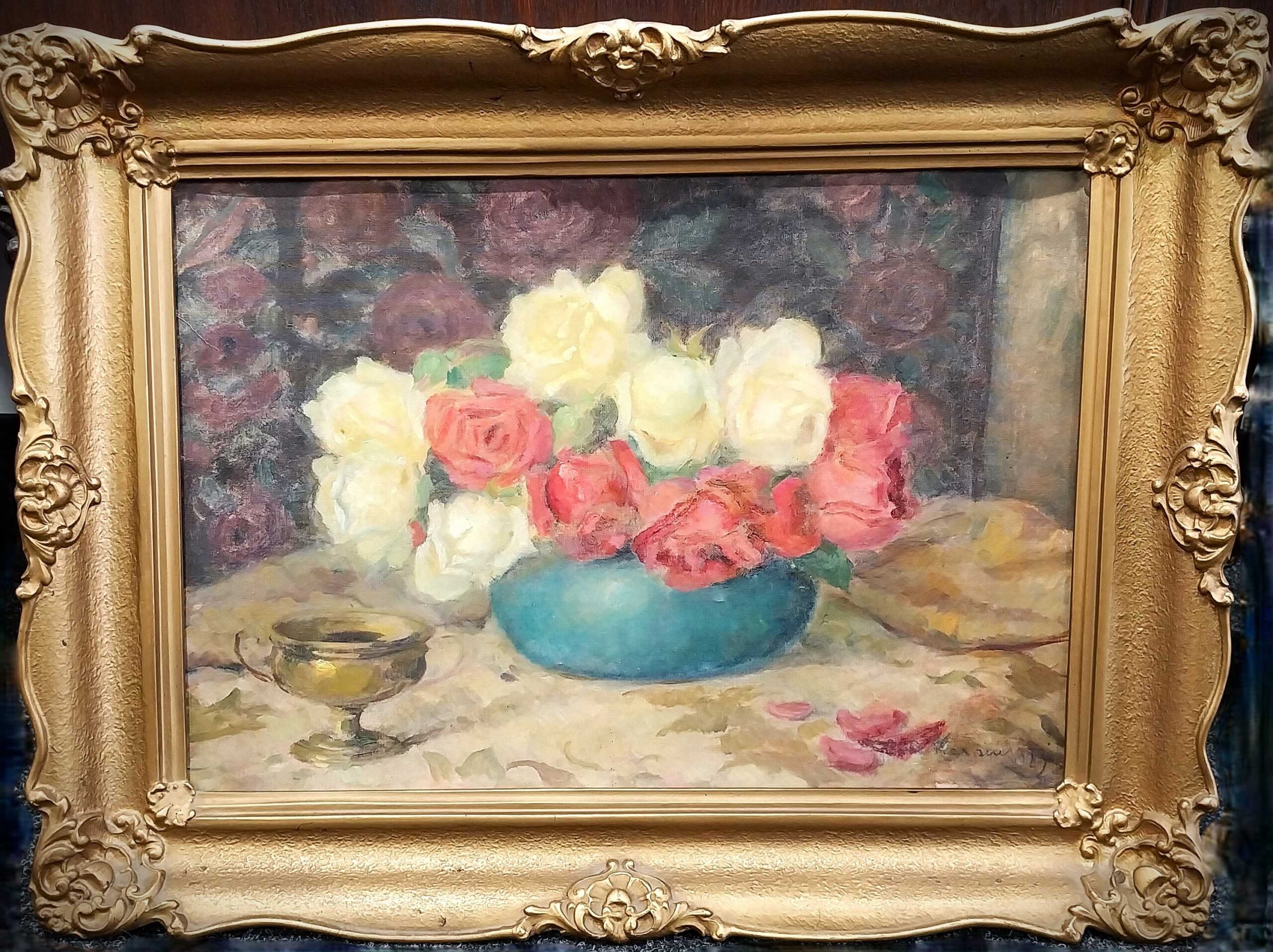 Alfons Karpinski "Róże w wazonie"